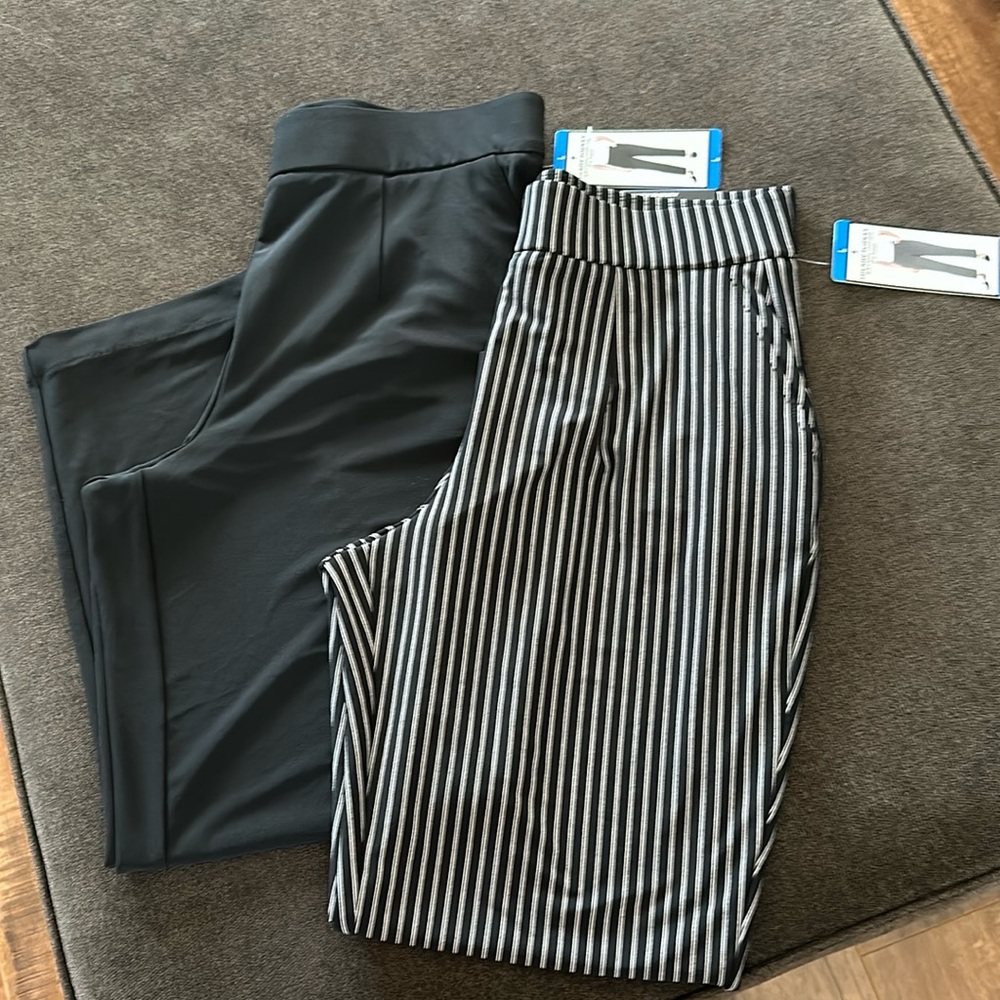 Two (2) Pairs Hilary Radley Tummy Control Career Pants -27" Inseam- size L - NWT